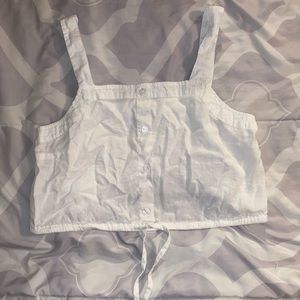 White Crop Tank Top